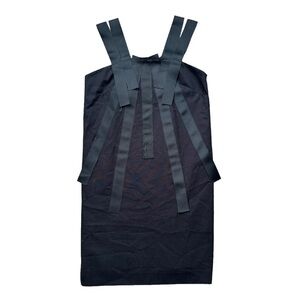 Loeffler Randall- Navy Blue Ribbon Multi strap Cotton Canvas Mini Dress